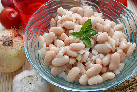 新鲜沙拉食物豆子小吃午餐维生素蔬菜图片