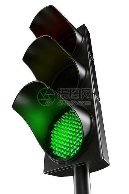 绿灯绿色交通灯信号黄色渲染运输红绿灯红色计算机白色图片