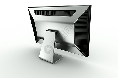 黑色塑料和铝色显示器办公室背面计算机技术控制板液晶电子宽屏屏幕展示图片