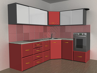 厨房内部 3D图像图片