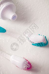 牙膏和牙刷卫生管子化妆品美丽福利茶点蓝色药品治疗牙齿图片