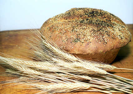 面包和小麦烹饪种子产品馅饼烘烤裂纹食物芝麻美食麦穗图片