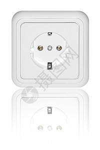 输出电源港口插孔端口墙壁反射塑料金属插座白色图片