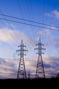 电线力量车站蓝色活力电缆电压天空图片