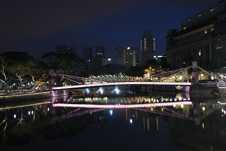 清晨新加坡城市蓝色反射旅游旅行天空景观建筑天际图片