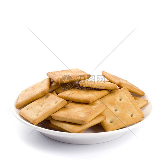 盘子上的饼干团体甜点正方形面包黄色白色美食宏观小吃紧缩图片