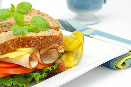 美味三明治营养小吃午餐面包图片