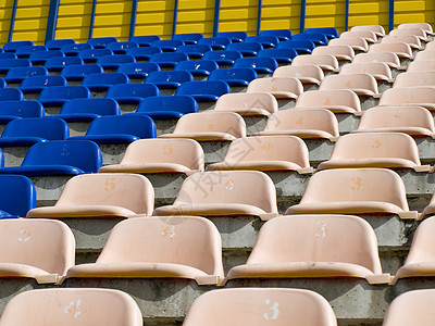 体育场座位观众椅子运动褐色塑料蓝色图片