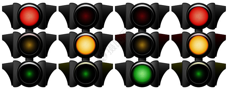 交通灯插图指导权威路口灯光驾驶顺序安全街道红绿灯图片