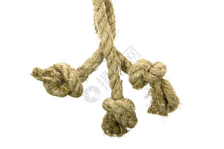 有节点的绳索变换细绳力量钢丝领带亚麻棕色背景图片