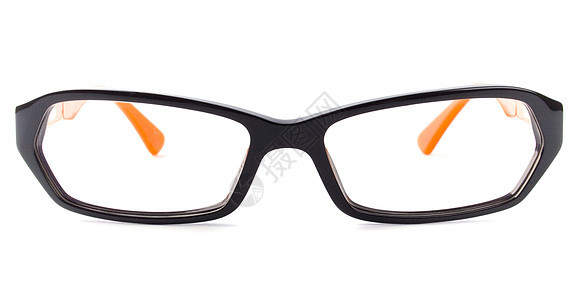 眼镜眼睛橙子镜片风镜抛光玻璃反射白色智慧背景图片