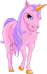 粉红独角兽动物纯种马小马粉色闪光童话马雷卡通片图片