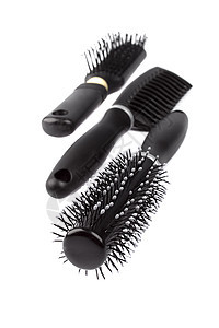 三根梳子保健化妆品护理刷子黑色造型师工具女性化发型发型设计图片
