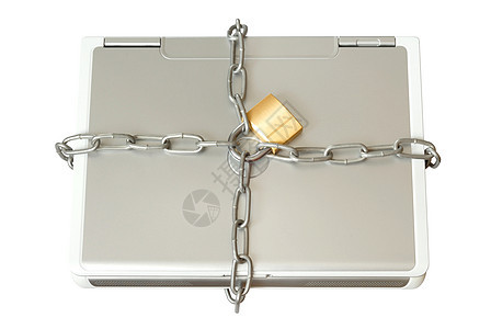 链中笔记本电脑挂锁安全机密连锁店锁定数据秘密背景图片
