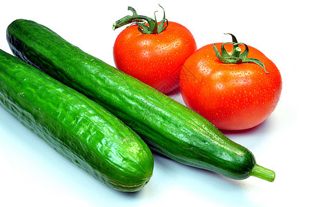 番茄和黄瓜蔬菜烹饪沙拉维生素营养红色美食食物午餐绿色图片