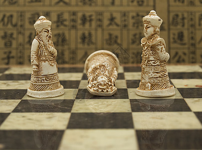 中国象棋女王主教白色木头游戏闲暇国王典当宏观正方形图片