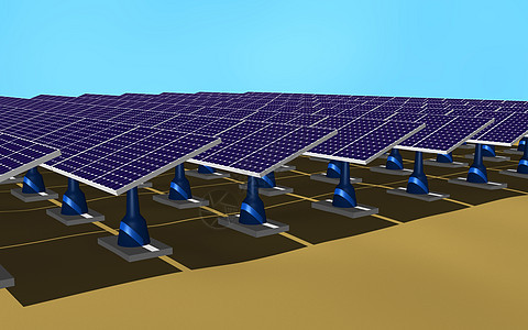 太阳能电池板太阳环境安装插图活力渲染技术面板光伏生态背景图片