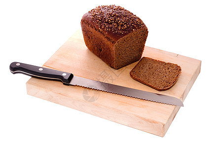 黑麦面包饮食棕色小吃早餐午餐种子芝麻面粉食物面包图片