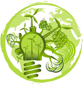 环境设计生态地球活力回收房子插图绿色资源女士海浪图片