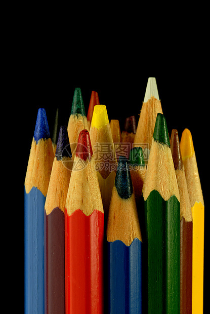 彩色笔背景铅笔黑色图片