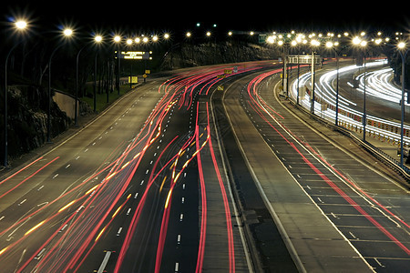 夜夜公路尾巴汽车交通车辆速度商业街道运动小时城市图片
