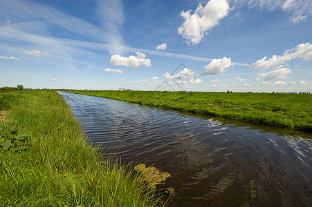 荷兰荷兰语景观季节天空蓝色溪流白色晴天农村场地绿色天气图片