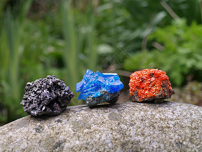 宝石岩石石头黑色绿色地球蓝色科学矿物红色地质图片