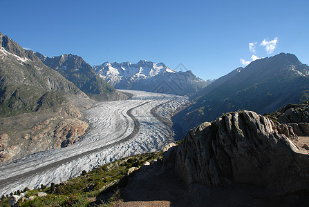 Aletsch 冰川的视图图片