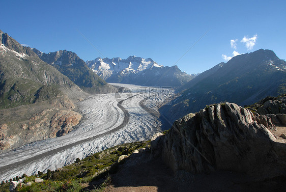 Aletsch 冰川的视图图片