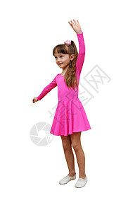 健身女子粉色运动高分辨率有氧运动童年女孩活力白色孩子舞蹈微笑孩子们图片