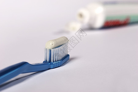 牙刷蓝色卫生刷子牙科管子浴室口服牙医牙齿漱口水图片
