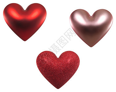 三个情人心心情人恋爱心形爱心背景红心白色图片
