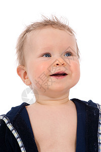 美丽的宝宝金发头发白色儿童幸福男性童年快乐几个月孩子图片