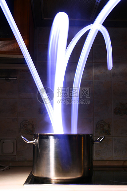 魔术锅平底锅压力锅烹饪炊具蒸汽厨房房子魔法压力白色图片