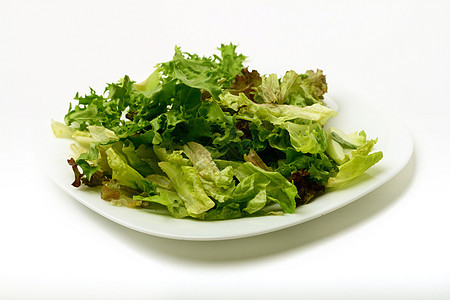 沙拉盘子绿色蔬菜食物损失营养叶子饮食小路白色图片