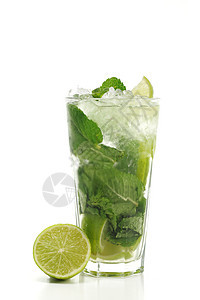 鸡尾酒  Mojito薄荷饮料酒精液体混合玻璃绿色魅力碳酸白色图片