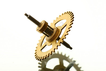 机械时钟装置商业圆圈车轮力量古董运动发条金属技术宏观图片