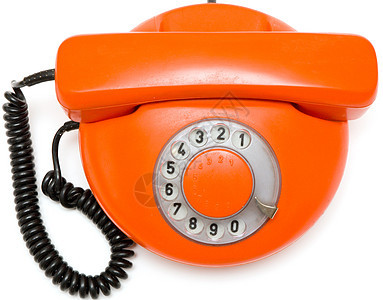 旧红色电话铃声呼唤电缆讲话白色拨号古董圆圈回顾性通讯图片
