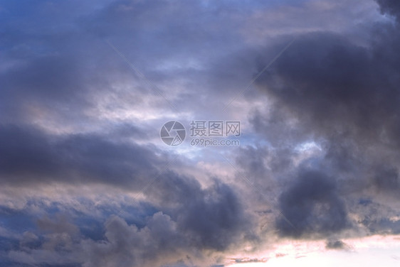 暴风云积雨天气气候蓝色雷雨天空地平线图片