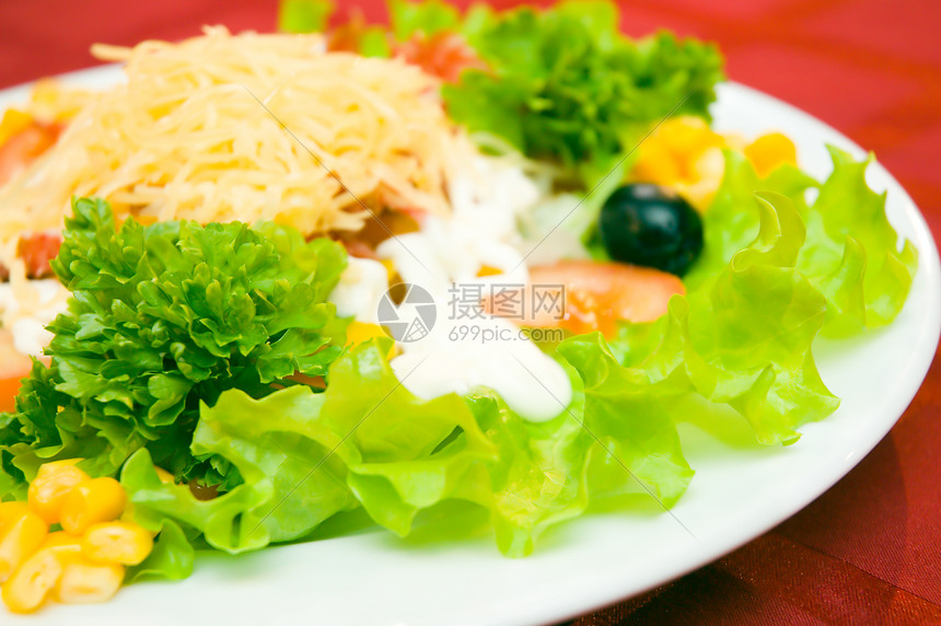 沙拉食物蔬菜食谱盘子香菜餐厅美食首席送货午餐图片