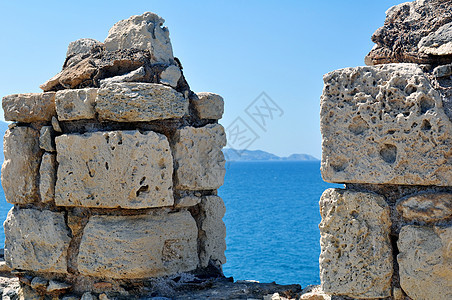 强化 希腊克里特的威尼斯城堡Koules历史防御堡垒石头古董地标历史性图片