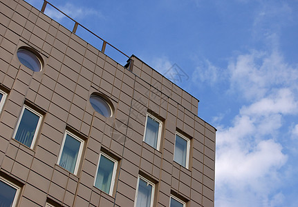 现代建筑金属玻璃创新建筑学市中心财产工作天空繁荣蓝色图片