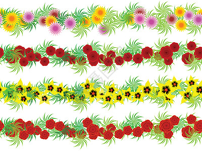 毛地框架植物群电路边界植物花圈玫瑰翠菊花束树叶图片