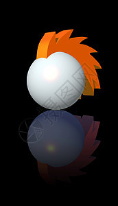 徽标标识橙子反射速度圆形刺猬插图黑色背景图片