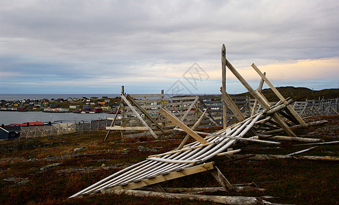Mehamn 北北偏北的一个小地方公社栅栏旅游北极光防雪旅行图片