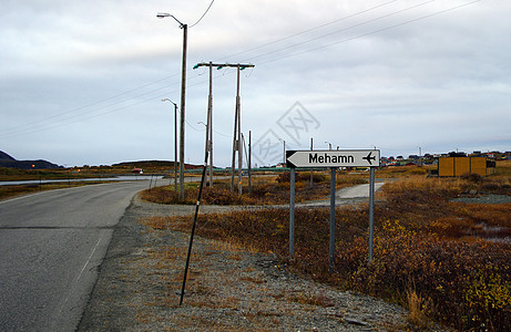 Mehamn 北北偏北的一个小地方飞机场旅行路标公社旅游图片