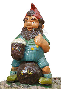 啤酒桶公园雕塑上的Gnome图片
