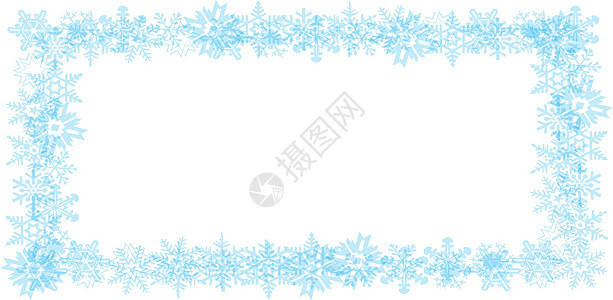 雪片边界墙纸框架绘画军旗蓝色降雪插图剪裁季节卡片图片