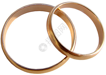 白色背景的两个结婚金环金属金子寂寞夫妻乐队珠宝宏观二人婚礼孤独图片
