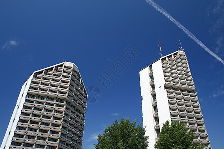 波兰罗茨瓦夫市中心摩天大楼建筑学高度故事蓝色风景玻璃场景建筑天空图片